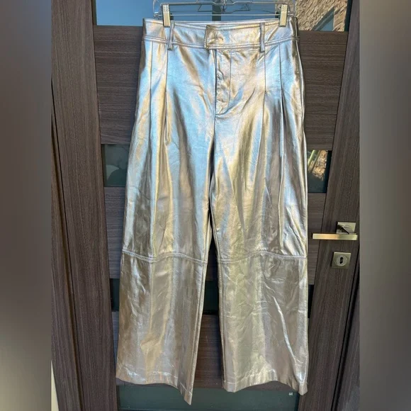 Women's Silver Metallic Pants - Picture 4 of 12